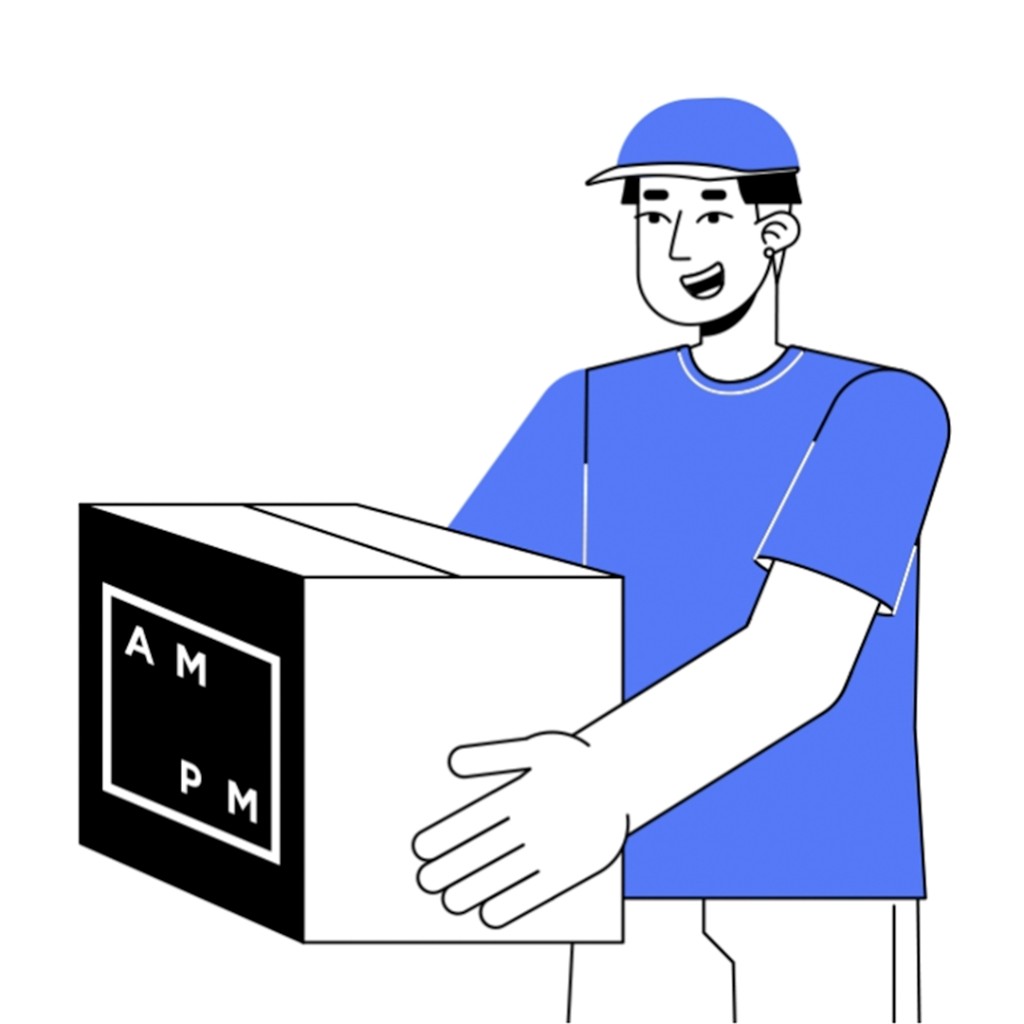 Airmove delivery partner holding a package