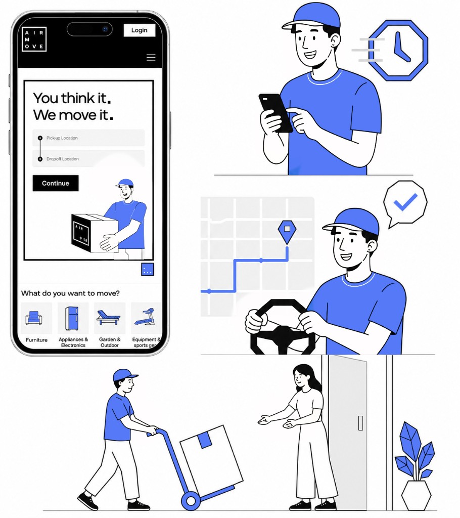 How Airmove works: book, track, and deliver in three steps